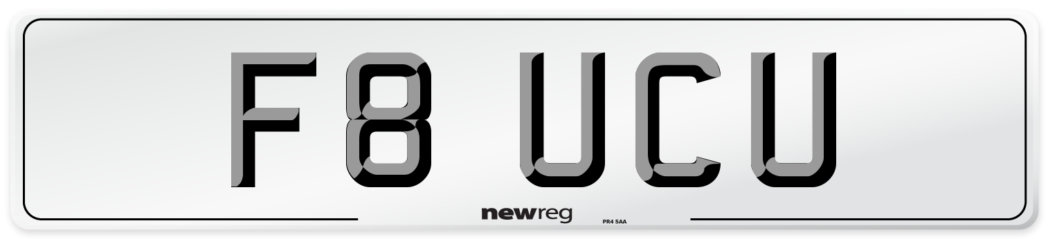 F8 UCU Number Plate from New Reg